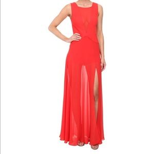 BCBG Maxazria romper with sheer skirt