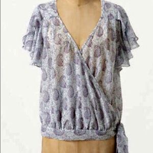 ANTHROPOLOGIE wrap paisley blouse