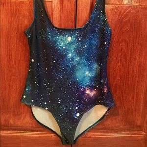 Tumblr topshop galaxy print swimsuit
