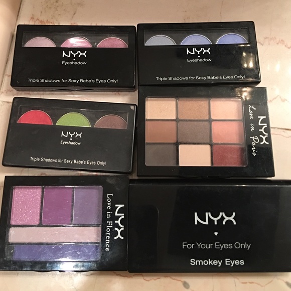 LOT OF 6 -NYX EYESHADOW PALETTES.