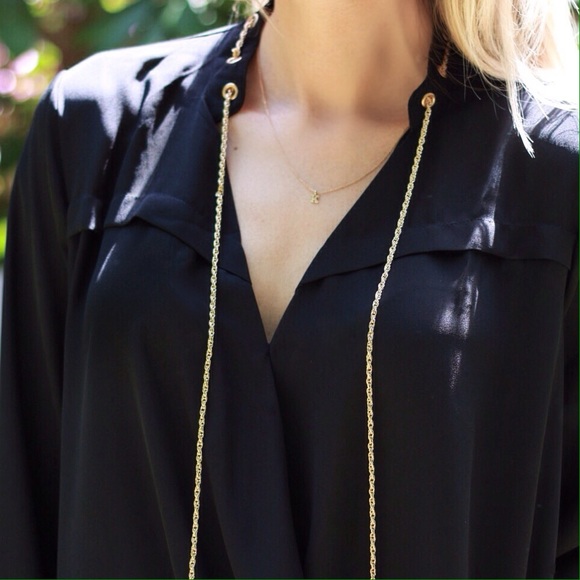 SOLD OUT▫️ Black Gold Rope Blouse - Picture 4 of 4