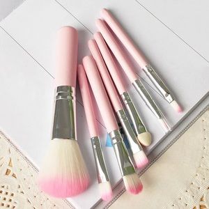 Professional Wood Pink Makeup Brushes 7pcs
