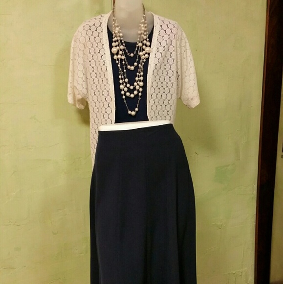 Navy Blue A-Line Skirt - Picture 2 of 2