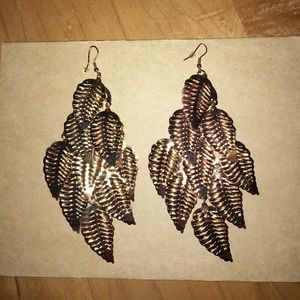 Rose Gold/Gold Leaf dangle earrings