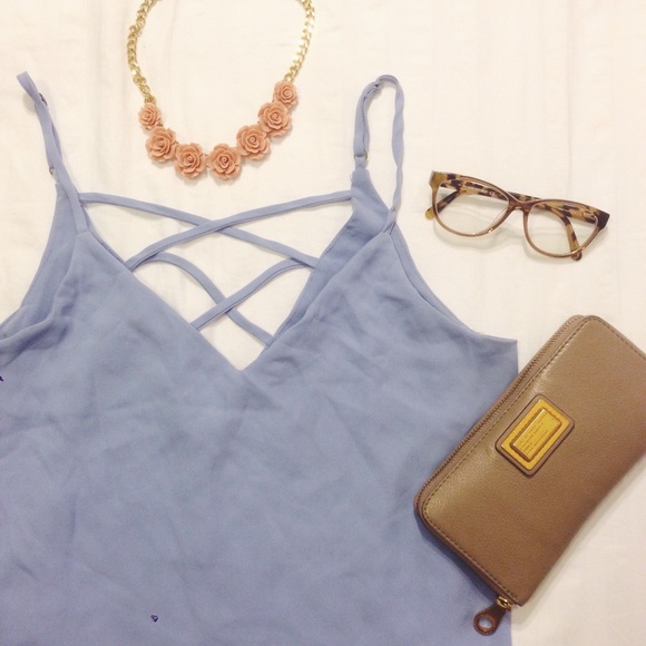 Lightly Worn Forever 21 Blue Top w/ Back Detail