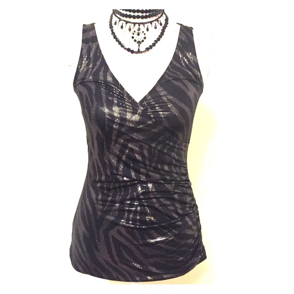 Shimmery zebra print tank - Picture 1 of 3