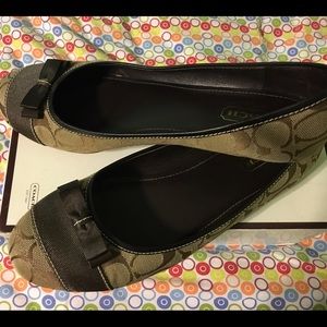 Brown Coach dress flats