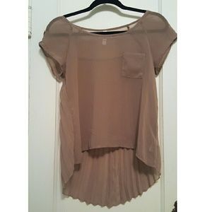 Textured Sheer Tan Blouse
