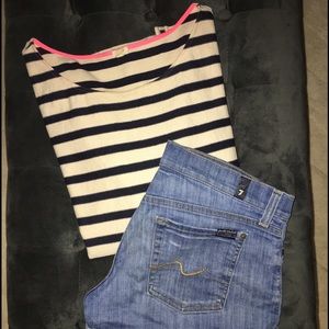 J. Crew Boatneck Stripe Sweater (Size: Small)