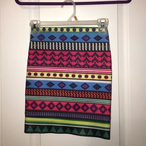Multi Color pattern Spandex Skirt