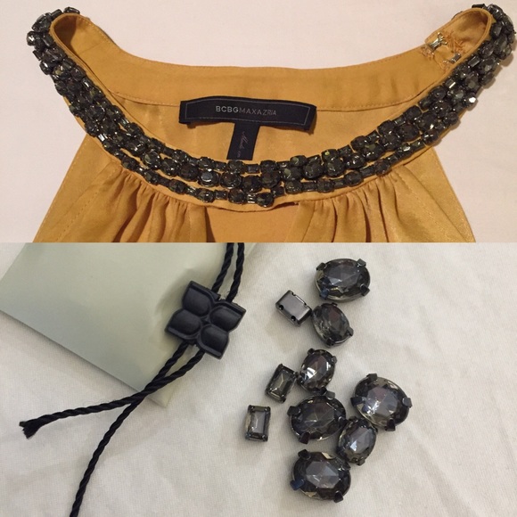 NWOT BCBGMAXAZRIA Yellow Halter Top - Picture 4 of 4