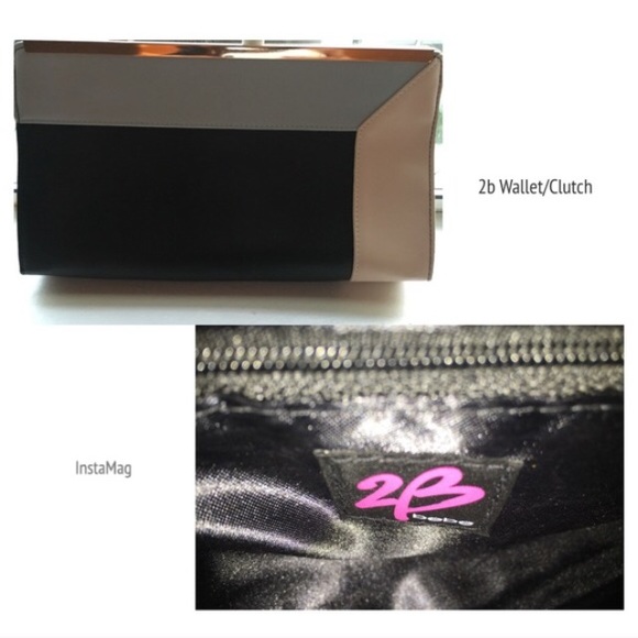 Bebe Clutch Purse wallet party 2b New black pink🌺 - Picture 2 of 2