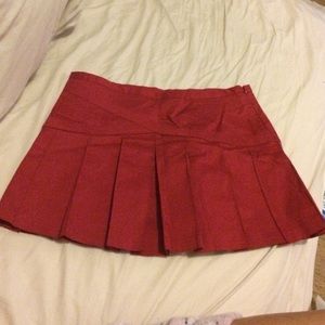 BCBG maxazria red pleated tennis skirt size 8