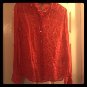 Lucky Brand Joan Cutout Blouse Sz Small