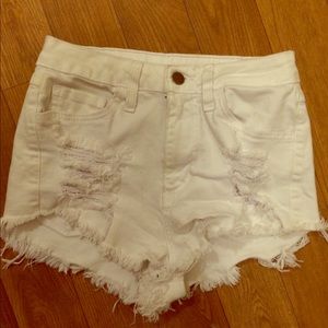 White brandy Melville high rise shorts