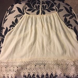 Cream colored lace blouse