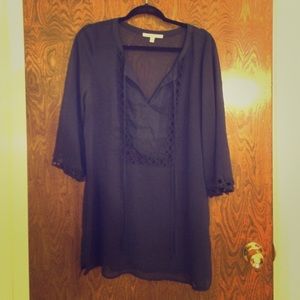 Sheer navy Black Rainn tunic
