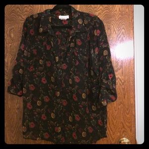 Dark Staring at Stars floral blouse