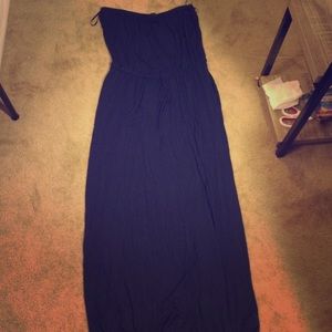 J Crew Navy strapless maxi dress
