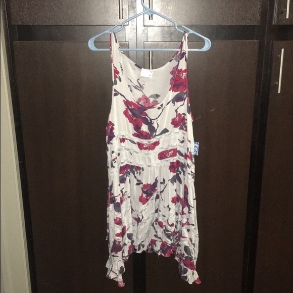 Free People Floral Trapeze Slip