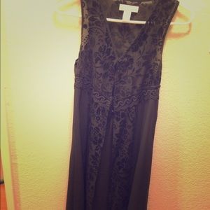Black with velvet sheer floor length vest /shall