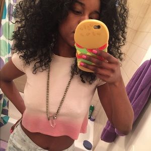 90s pink Calvin Klein ombré crop