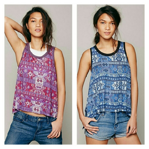 ISO Free People WTF Printed Essential Tanks
