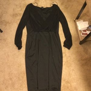 Black mid length dress