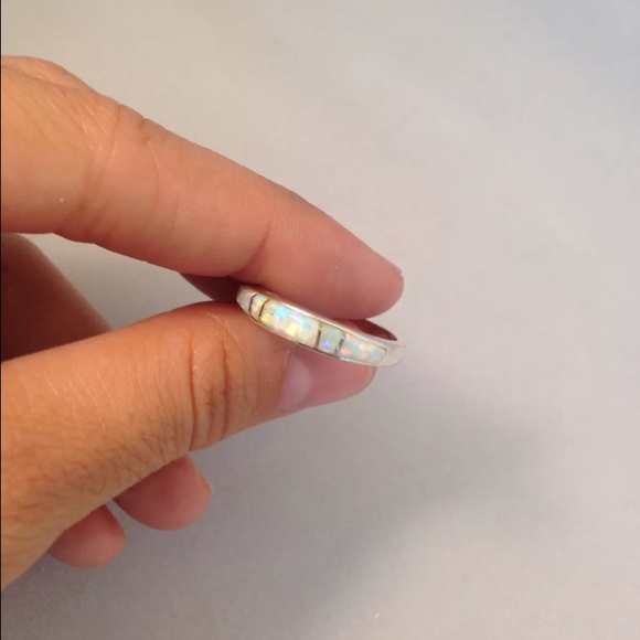 Navajo Fire Opal & Sterling Inlay Ring Size 6