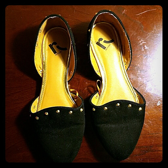 Black studded flats
