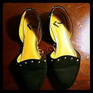 Black studded flats