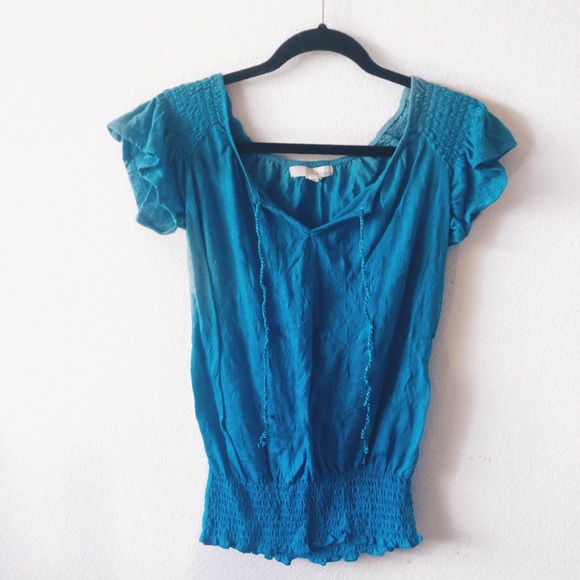 Derek Heart Smocked Blouse