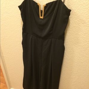 Strapless paint suit romper