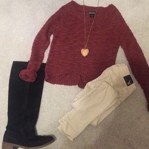 SALE!! Maroon Crop Sweater