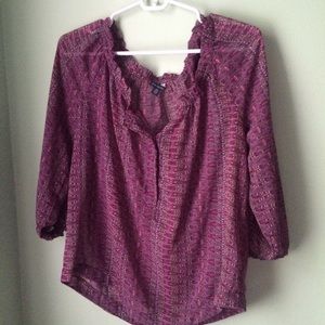 AEO Sheer Patterned Blouse