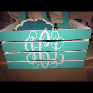 Monogram Wood Crate