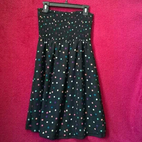 MULTI COLORED MINI STRAPLESS DRESS