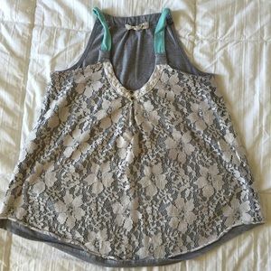 Gray Lace Tank