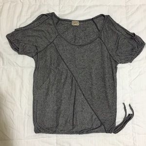 Gray Off-the-Shoulder Shirt