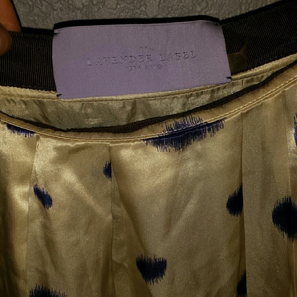VERA WANG LAVENDER SILK POLKA DOT SKIRT 6 - Picture 1 of 2