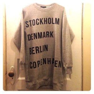 Forever 21 Long Gray Sweatshirt Medium