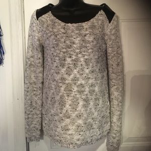 Charming Charlie faux leather accent sweater