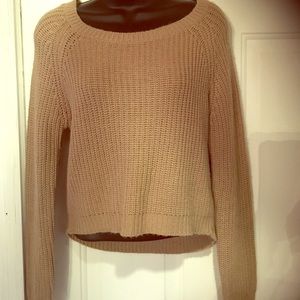 Forever 21 crop sweater tan, sz Medium, soft