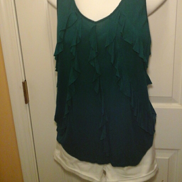 Nwot teal green tassel tank top