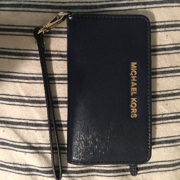 Michael Kors Navy iPhone Wallet/Wristlet
