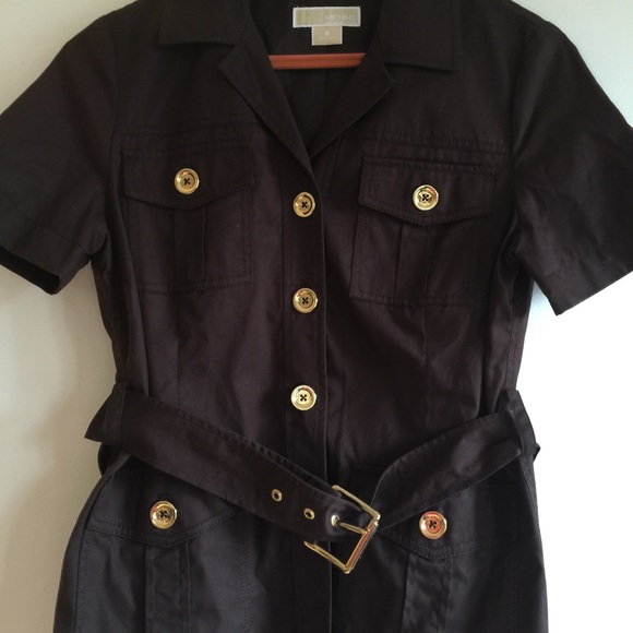 Michael Kors Tops - Michael Kors chocolate brown safari style top 8