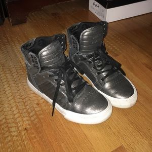 Metallic Silver Supra HiTops