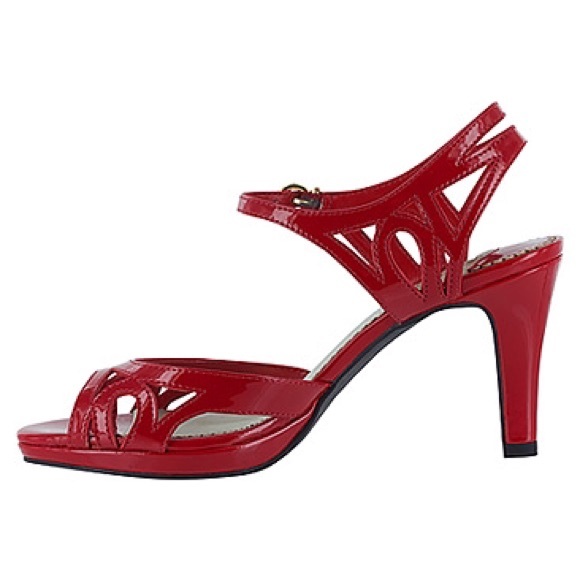 Bella Vita Red Patent leather sandal peep toe heel
