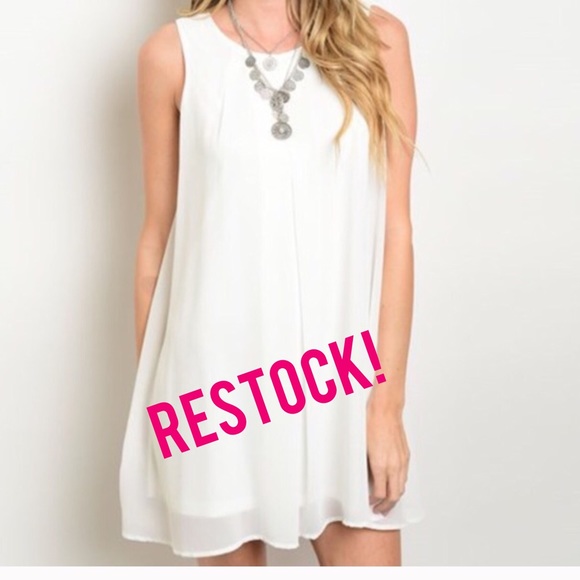🎀FLOWY FULLY LINED WHITE BOUTIQUE BRAND DRESS-NEW - Picture 3 of 3