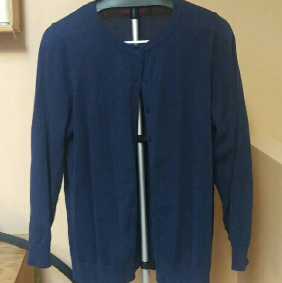 Navy Woman Within crew neck cardigan